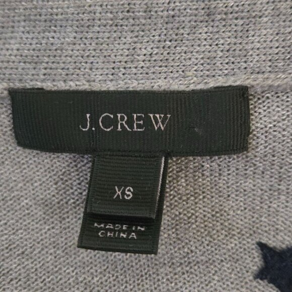 J. Crew Harlow Star Embroidered Merino Wool V Neck Cardigan Sweater Size XS - Picture 7 of 8